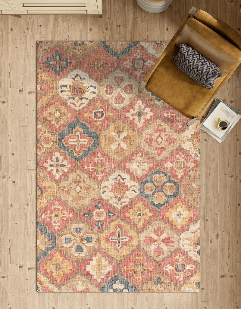 Benares Handwoven Jute Collection Area Rug - Ganges Rectangle Multi  lifestyle 14