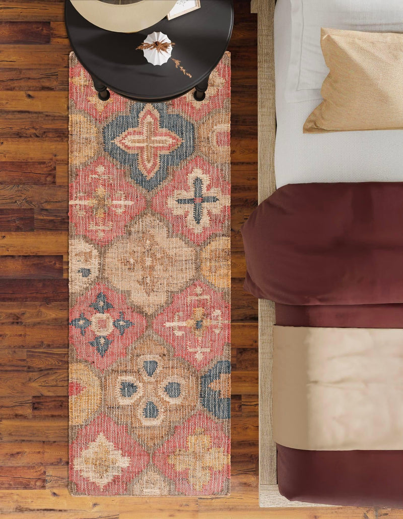 Benares Handwoven Jute Collection Area Rug - Ganges Runner Multi  lifestyle 31