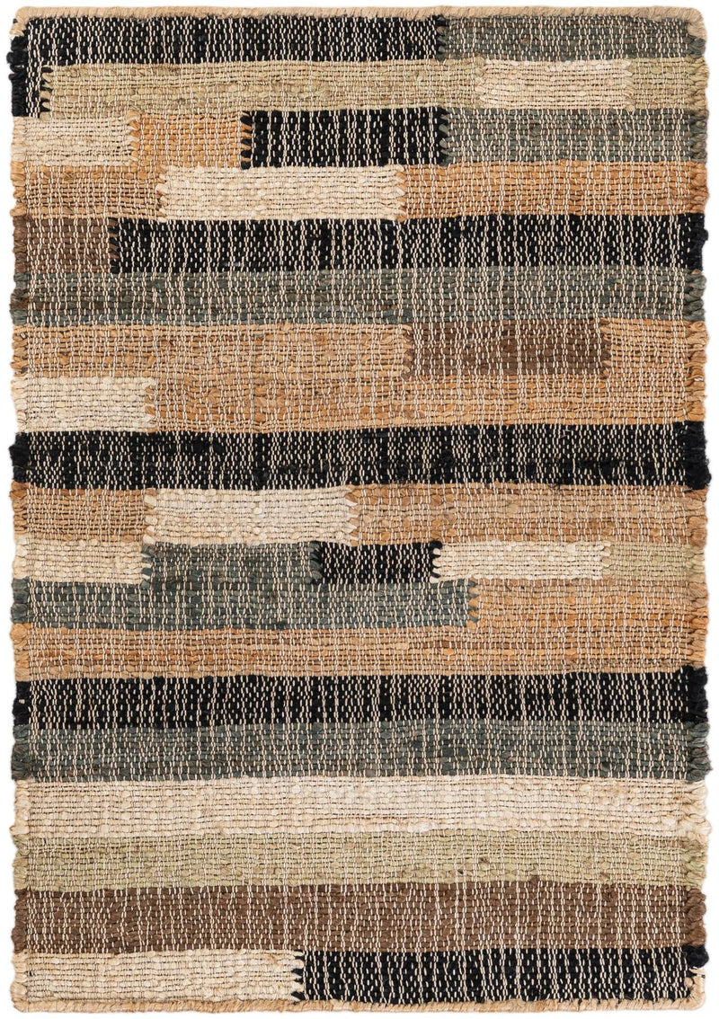 Benares Handwoven Jute Collection Area Rug -  Varanasi Rectangle Beige  lifestyle 2