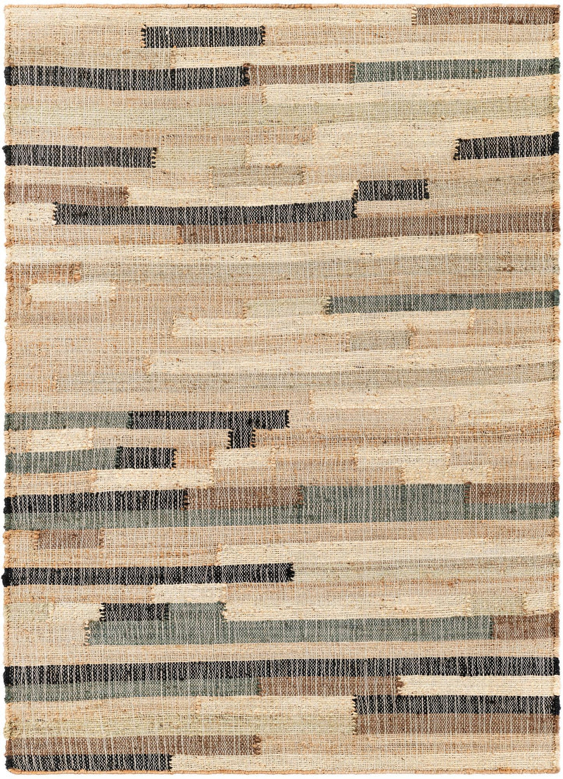 Benares Handwoven Jute Collection Area Rug -  Varanasi Rectangle Beige Main