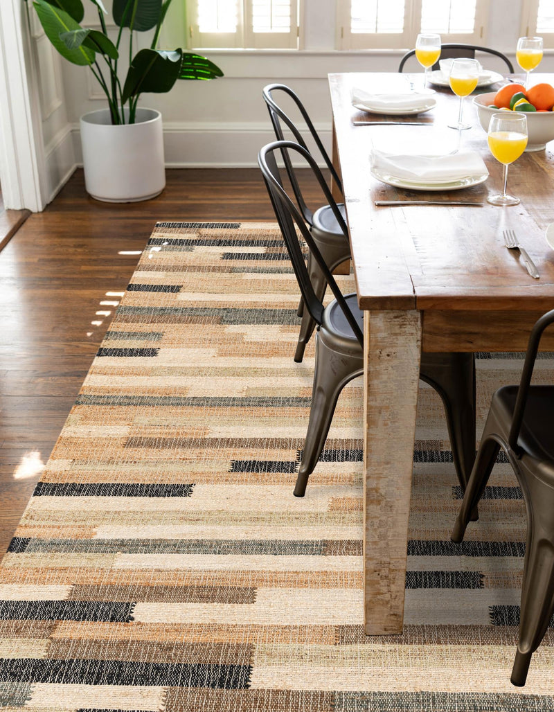 Benares Handwoven Jute Collection Area Rug -  Varanasi Rectangle Beige  lifestyle 6