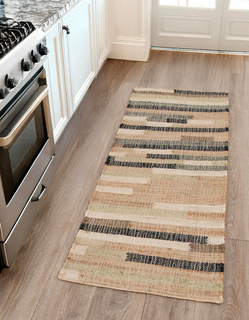 Benares Handwoven Jute Collection Area Rug -  Varanasi Runner Beige  lifestyle 19