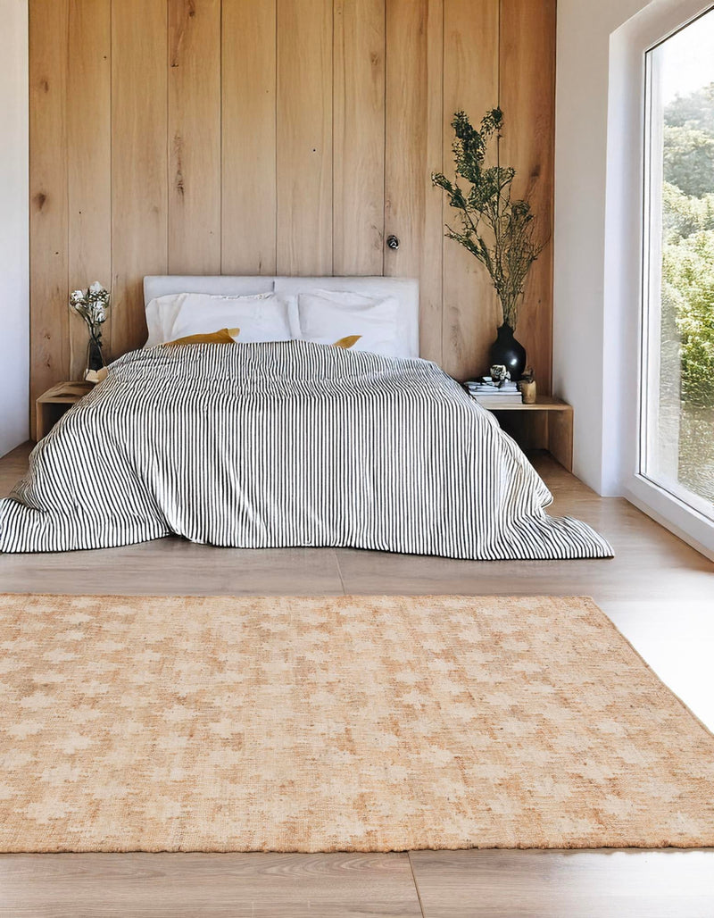 Benares Handwoven Jute Collection Area Rug -  Bodhi Rectangle Ivory and Beige  lifestyle 7