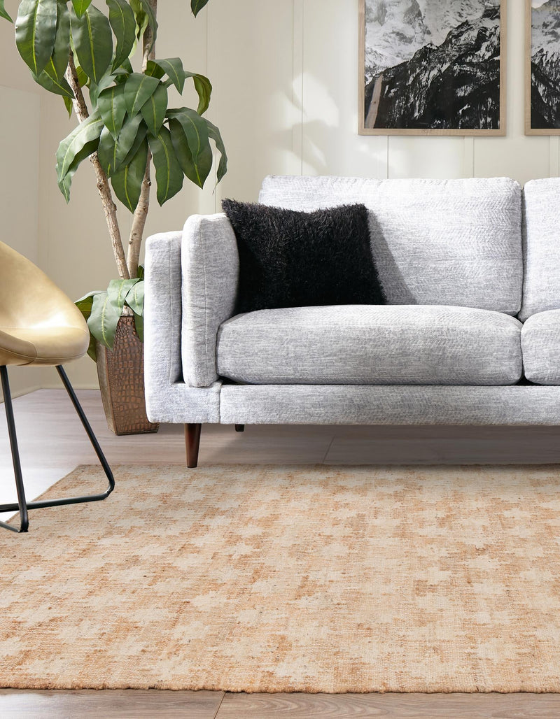 Benares Handwoven Jute Collection Area Rug -  Bodhi Rectangle Ivory and Beige  lifestyle 11