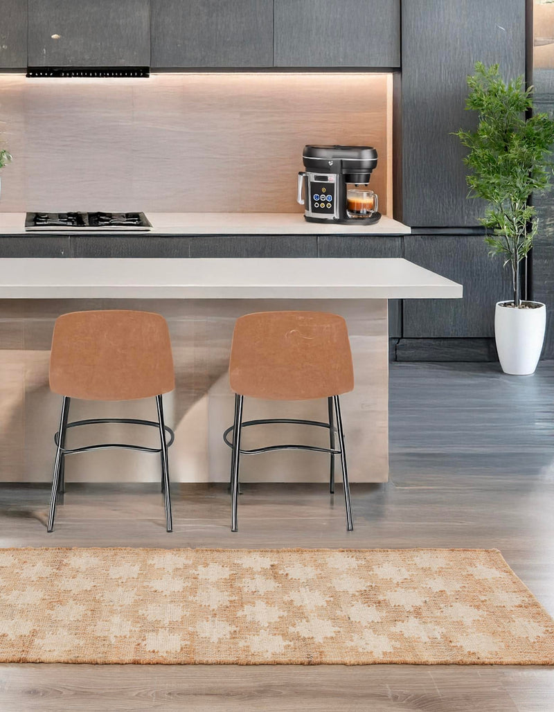 Benares Handwoven Jute Collection Area Rug -  Bodhi Runner Ivory and Beige  lifestyle 36