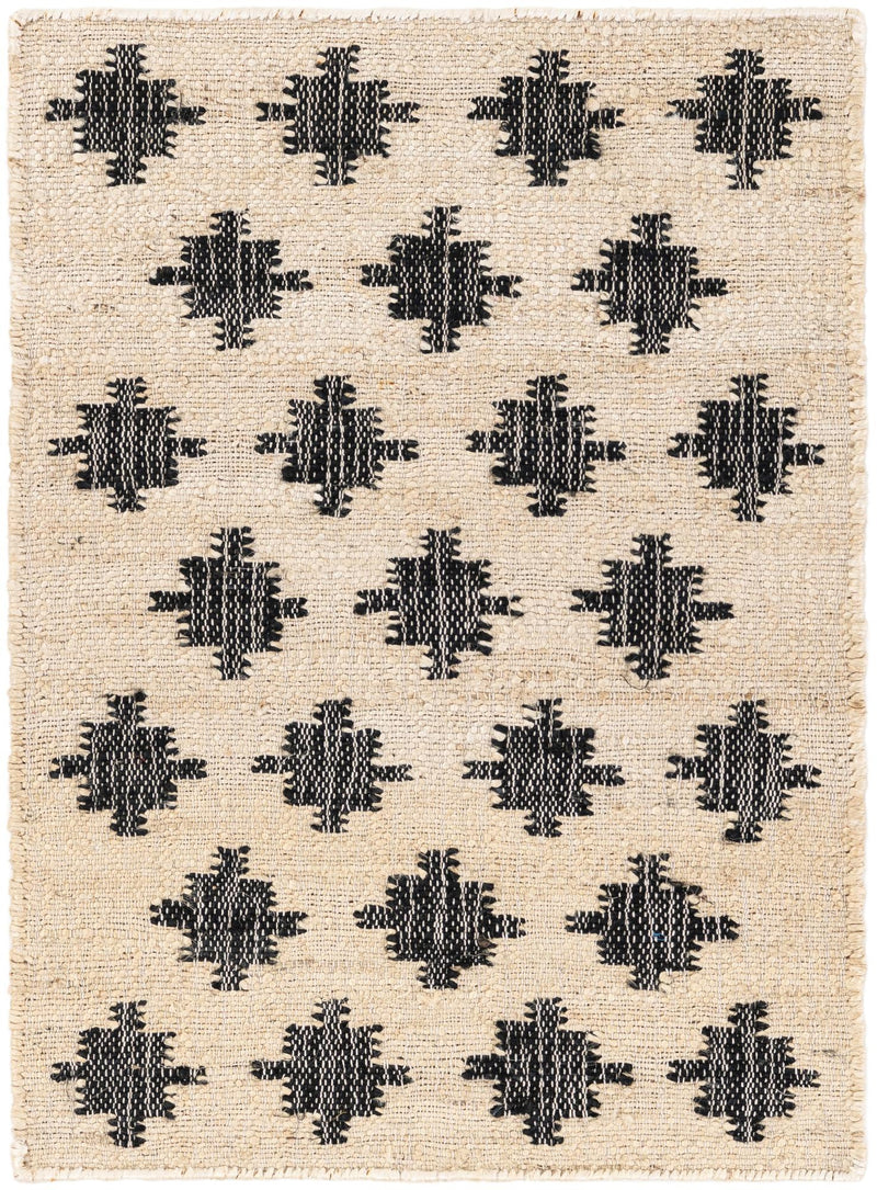 Benares Handwoven Jute Collection Area Rug -  Bodhi Rectangle Beige and Black  lifestyle 3