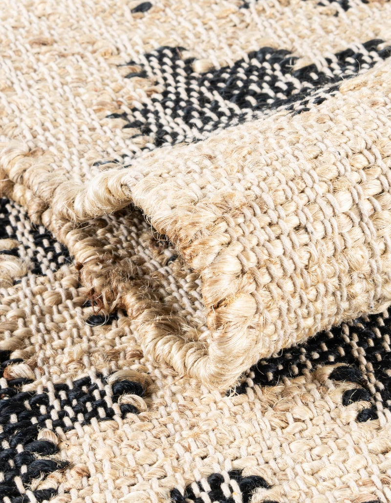 Benares Handwoven Jute Collection Area Rug -  Bodhi Rectangle Beige and Black  lifestyle 6