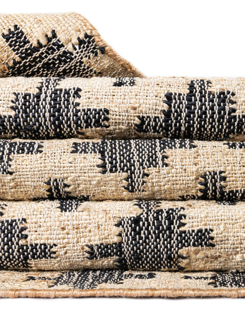 Benares Handwoven Jute Collection Area Rug -  Bodhi Rectangle Beige and Black  lifestyle 22