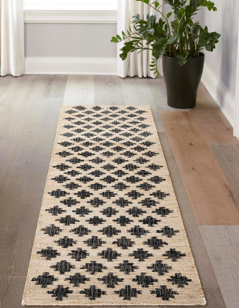 Benares Handwoven Jute Collection Area Rug -  Bodhi Runner Beige and Black  lifestyle 39