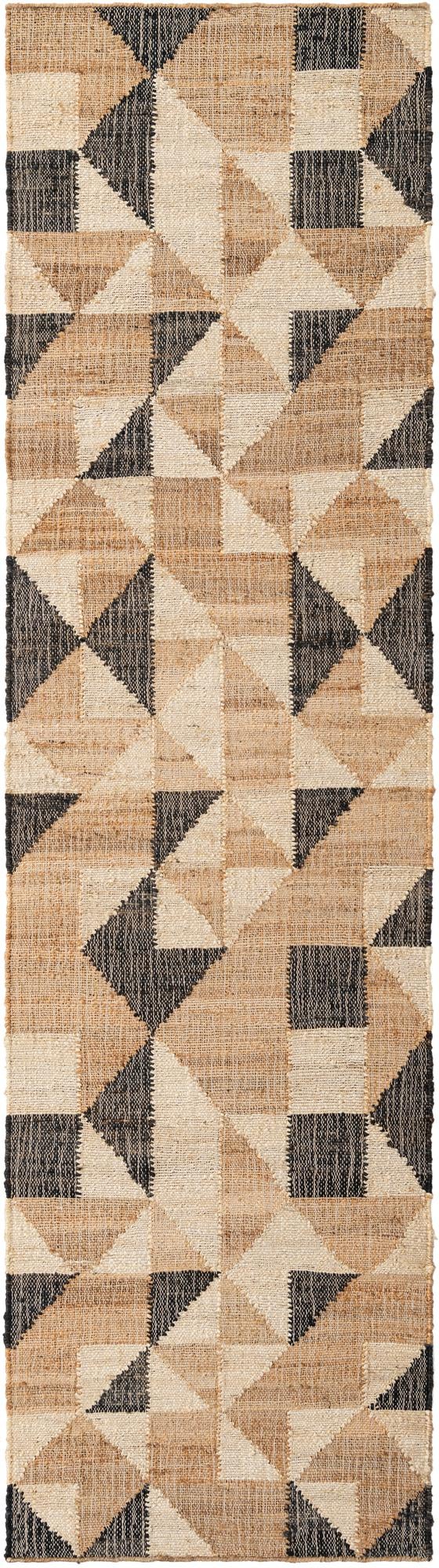 Benares Handwoven Jute Collection Area Rug -  Sarnath Runner Beige and Black  lifestyle 19