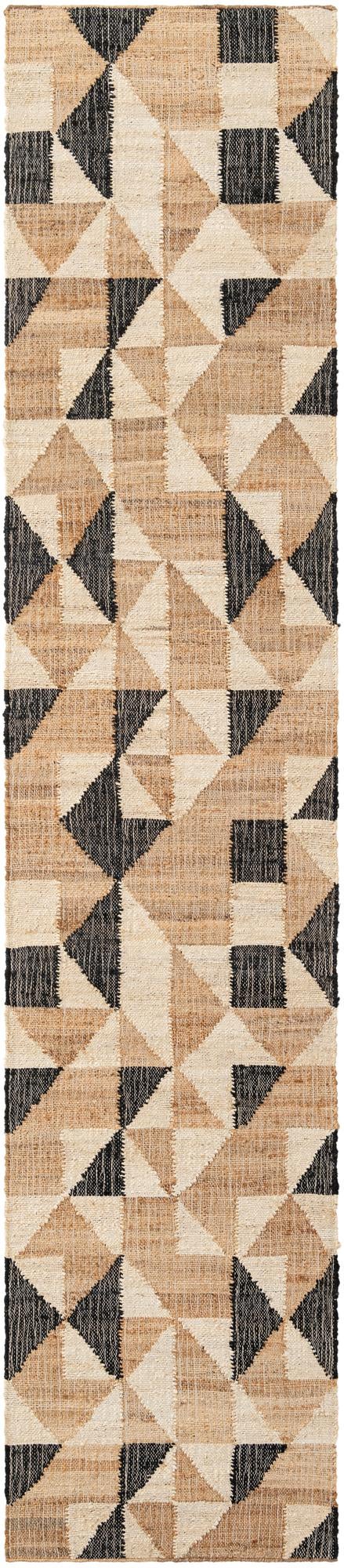Benares Handwoven Jute Collection Area Rug -  Sarnath Runner Beige and Black  lifestyle 18