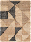 Benares Handwoven Jute Collection Area Rug -  Sarnath Rectangle Beige and Black  lifestyle 2