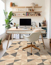 Benares Handwoven Jute Collection Area Rug -  Sarnath Rectangle Beige and Black  lifestyle 4