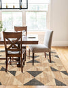 Benares Handwoven Jute Collection Area Rug -  Sarnath Rectangle Beige and Black  lifestyle 7