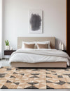 Benares Handwoven Jute Collection Area Rug -  Sarnath Rectangle Beige and Black  lifestyle 8
