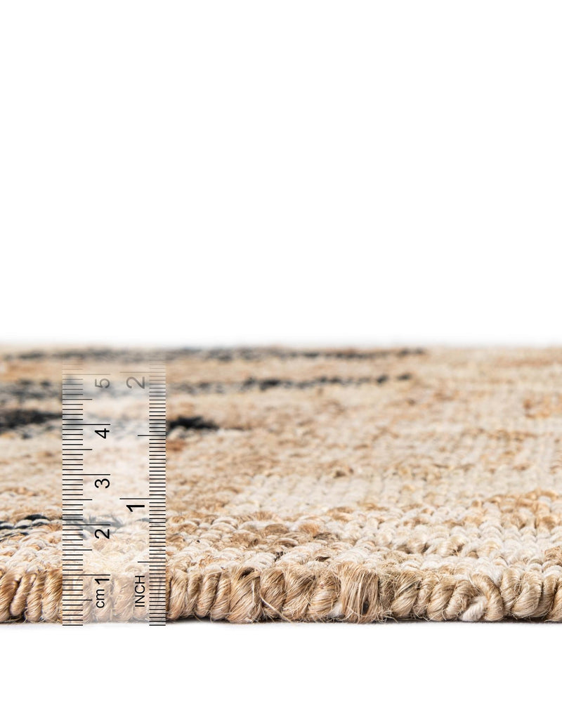Benares Handwoven Jute Collection Area Rug -  Sarnath Rectangle Beige and Black  lifestyle 3