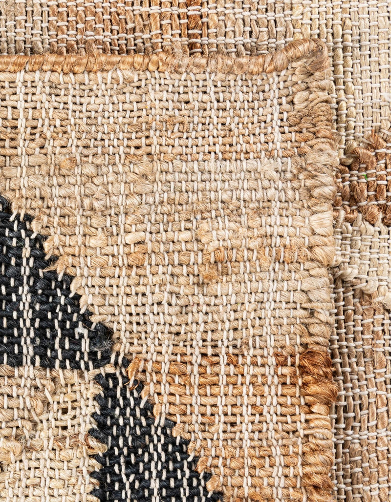 Benares Handwoven Jute Collection Area Rug -  Sarnath Rectangle Beige and Black  lifestyle 7