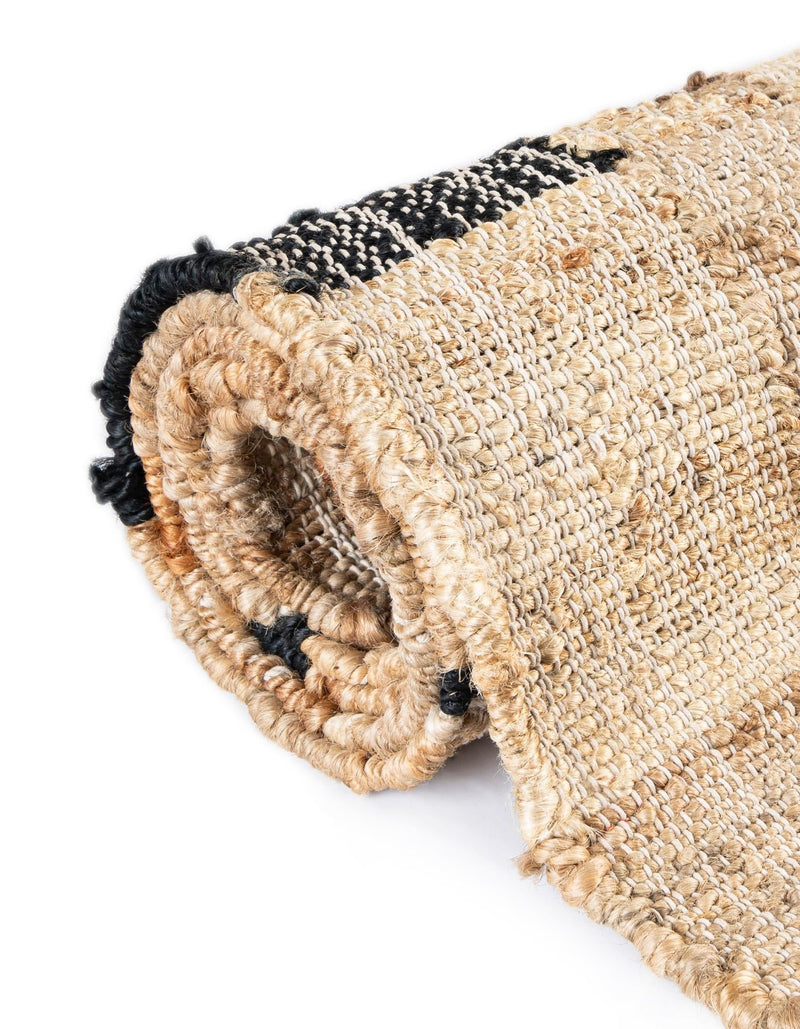 Benares Handwoven Jute Collection Area Rug -  Sarnath Rectangle Beige and Black  lifestyle 10
