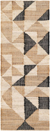 Benares Handwoven Jute Collection Area Rug -  Sarnath Runner Beige and Black  lifestyle 25