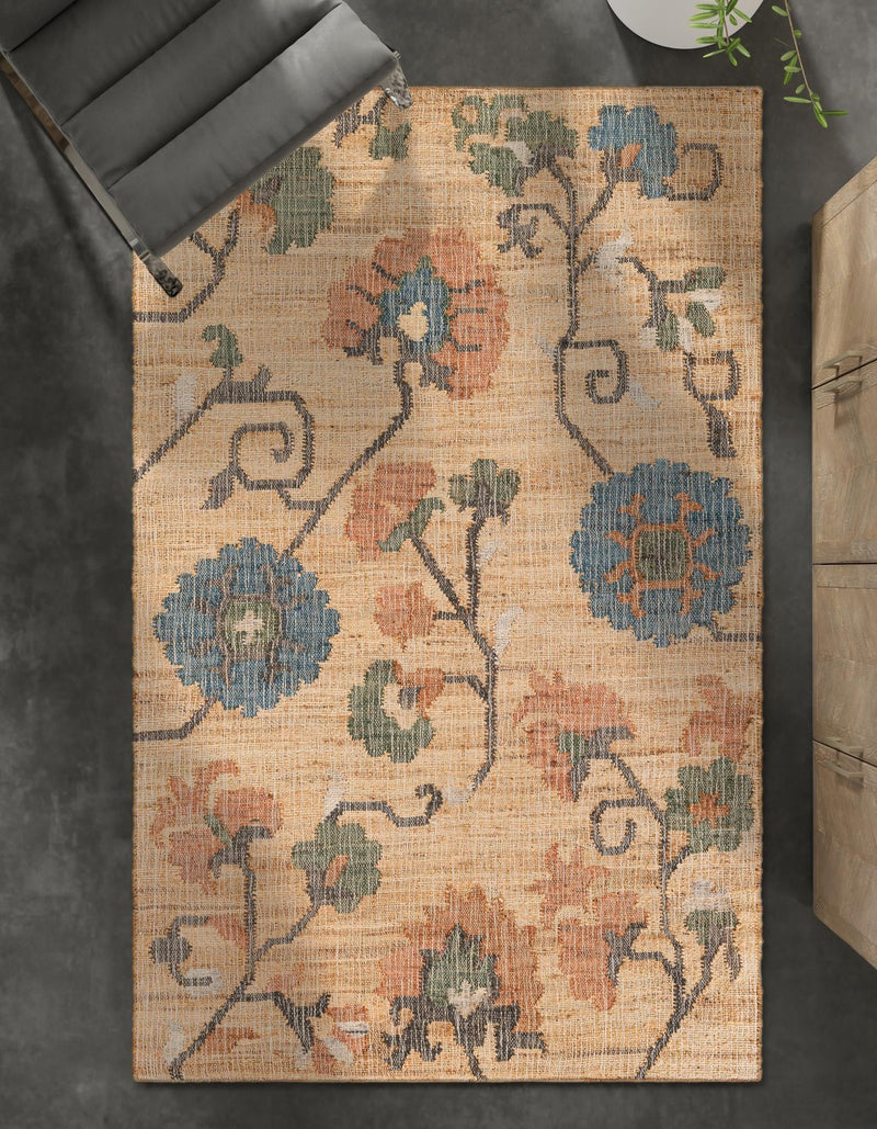 Benares Handwoven Jute Collection Area Rug -  Ramnagar Rectangle Multi  lifestyle 9