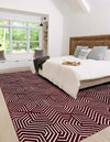 Aravalli Collection Area Rug - Udaipur Rectangle Burgundy Red  lifestyle 17