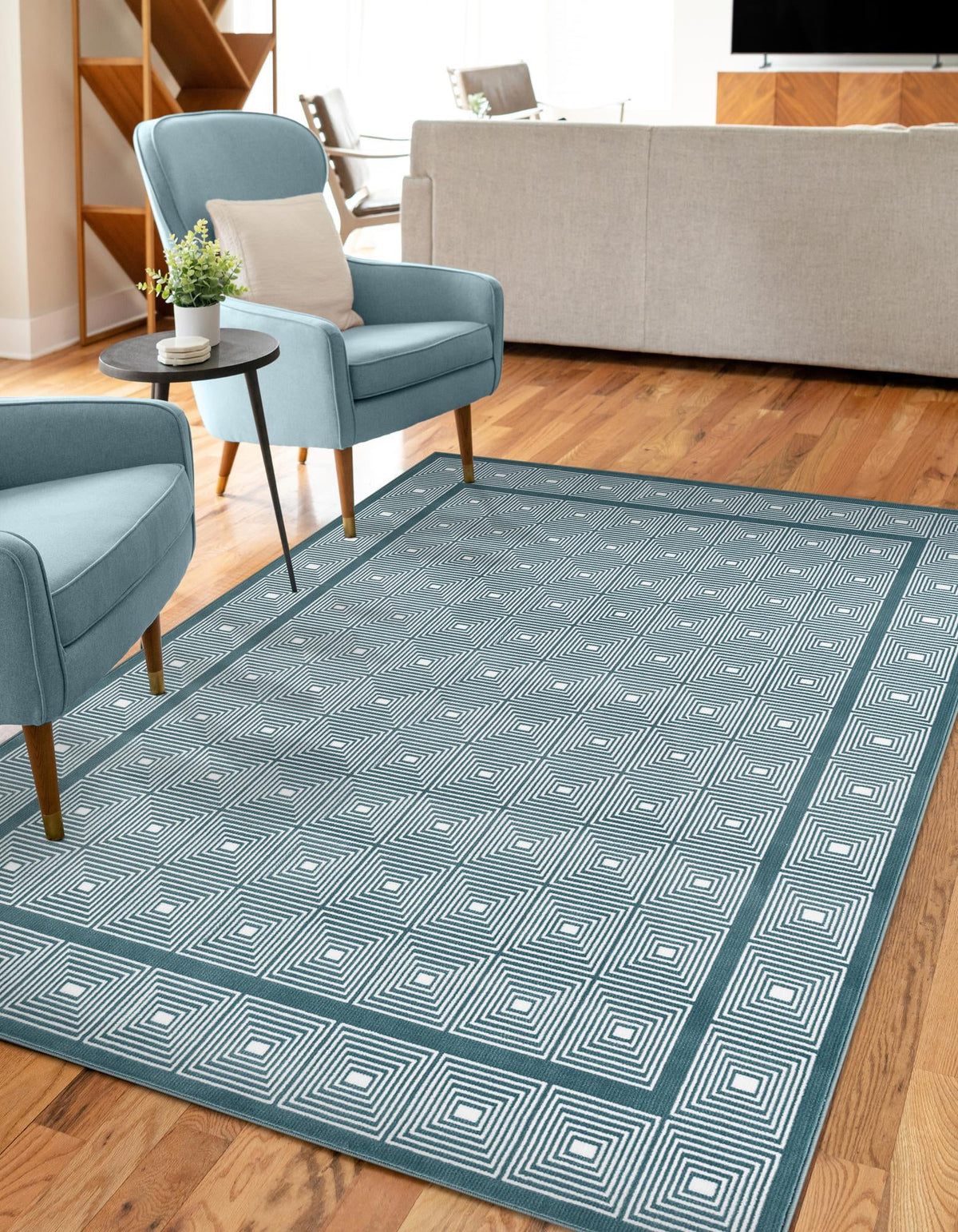 Aravalli Collection Area Rug -  Jaipur Rectangle Aegean Blue  lifestyle 2