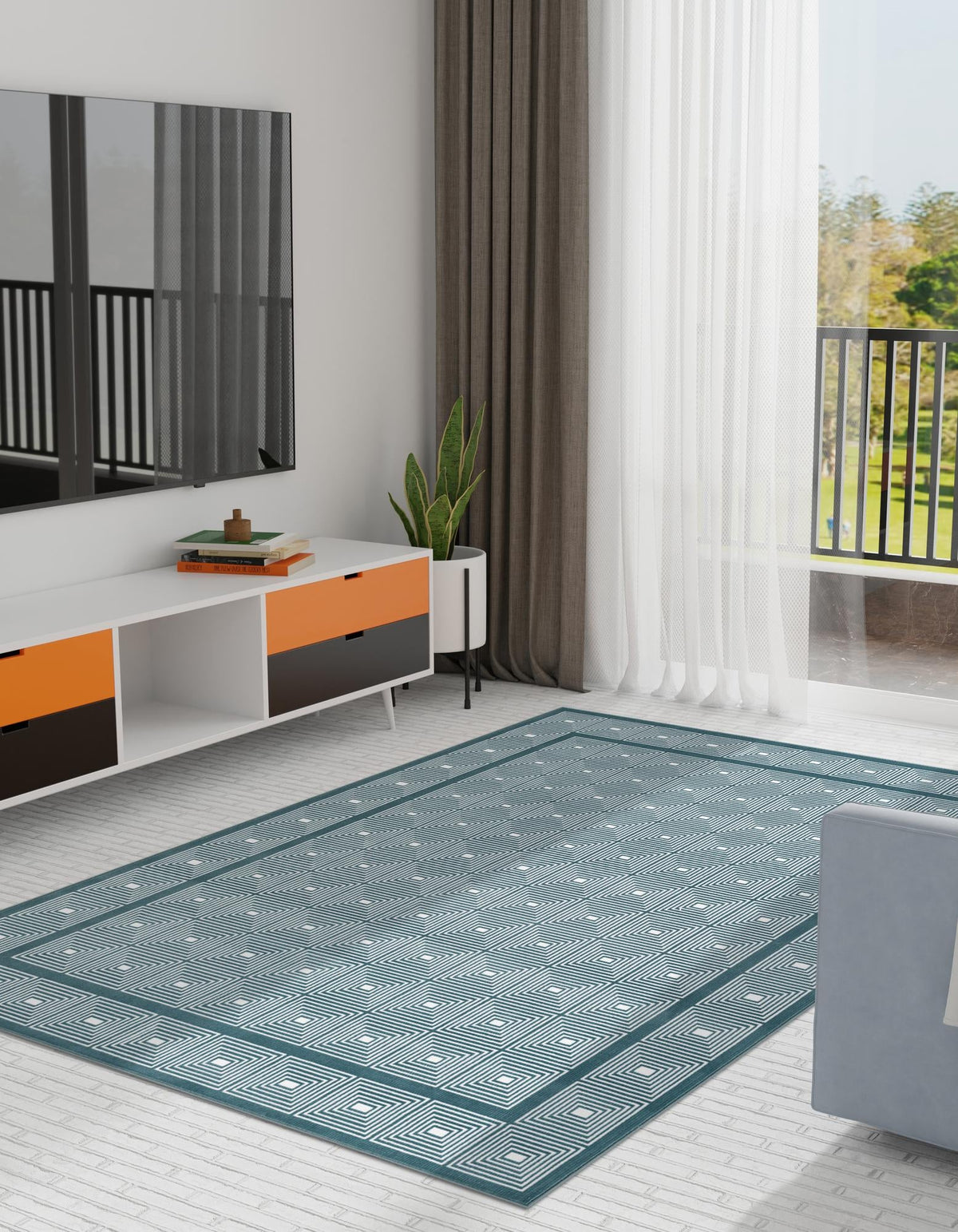 Aravalli Collection Area Rug -  Jaipur Rectangle Aegean Blue  lifestyle 20