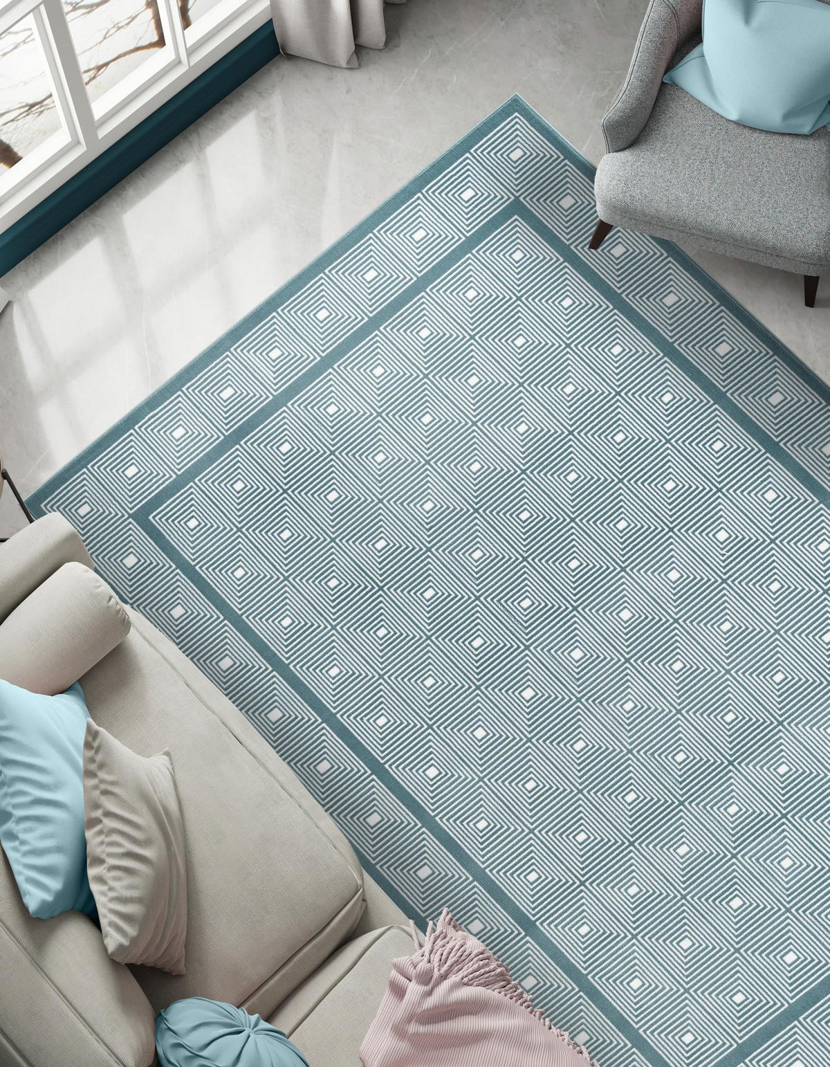Aravalli Collection Area Rug -  Jaipur Rectangle Aegean Blue  lifestyle 26