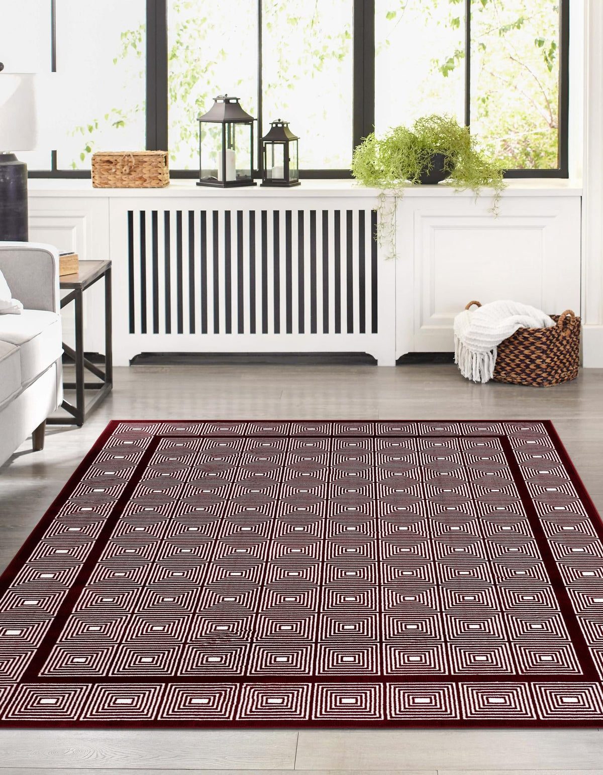 Aravalli Collection Area Rug -  Jaipur Rectangle Burgundy Red  lifestyle 9