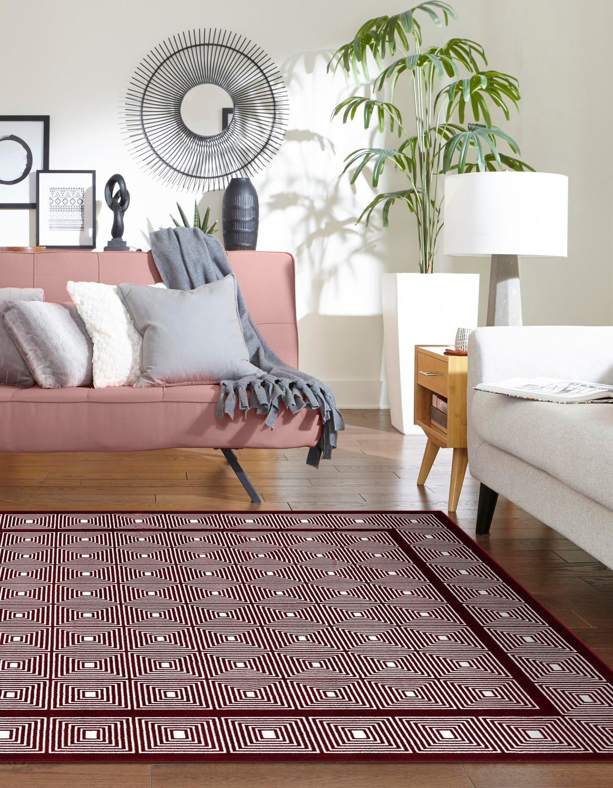 Aravalli Collection Area Rug -  Jaipur Rectangle Burgundy Red  lifestyle 15