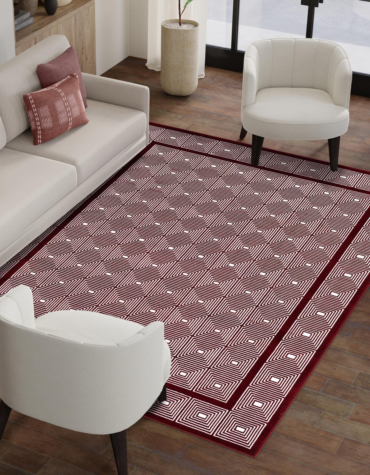 Aravalli Collection Area Rug -  Jaipur Rectangle Burgundy Red  lifestyle 21