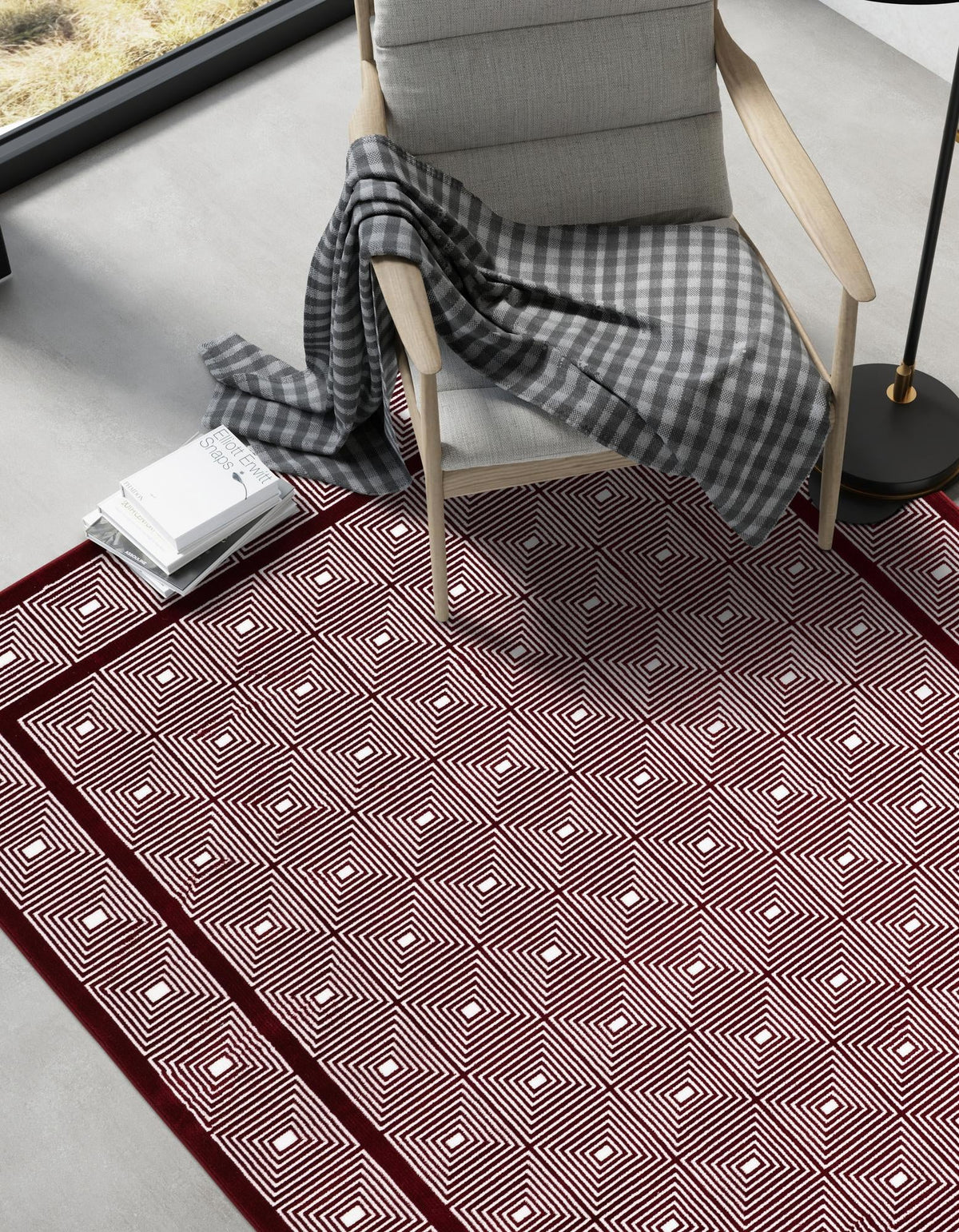 Aravalli Collection Area Rug -  Jaipur Rectangle Burgundy Red  lifestyle 27