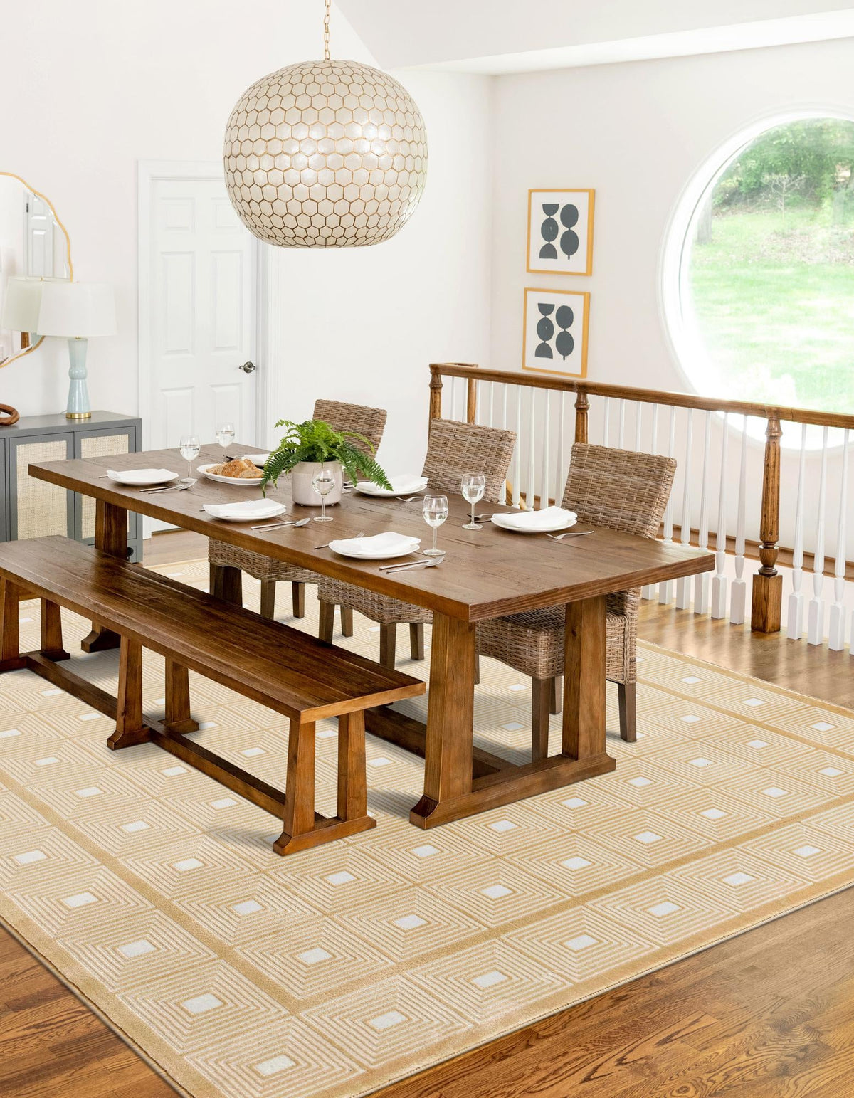 Aravalli Collection Area Rug -  Jaipur Rectangle Ivory White  lifestyle 11