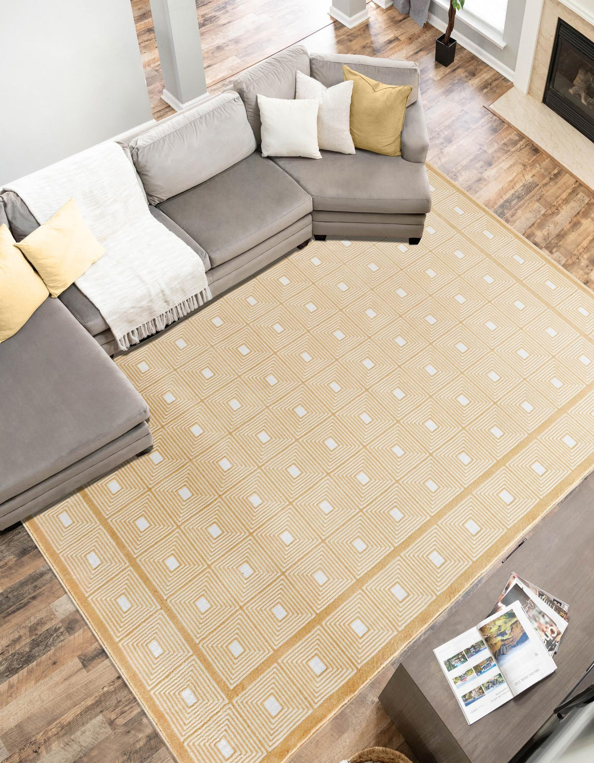 Aravalli Collection Area Rug -  Jaipur Rectangle Ivory White  lifestyle 29