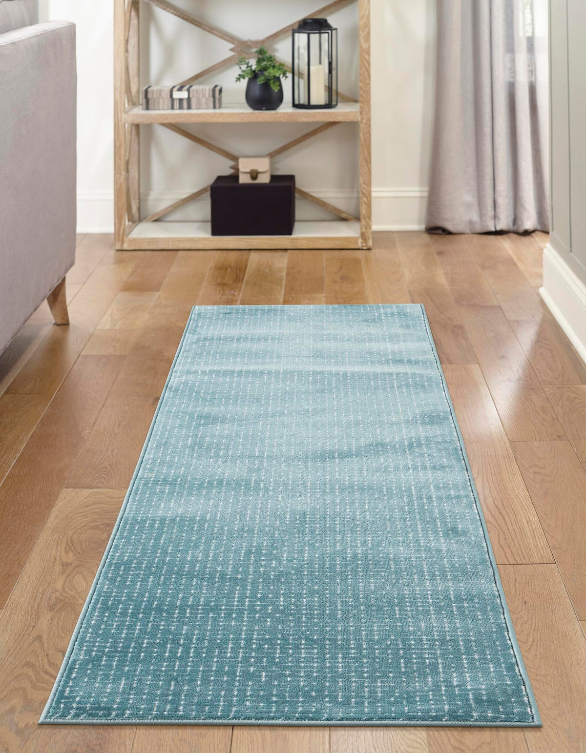 Aravalli Collection Area Rug -  Jaisalmer Runner Aegean Blue  lifestyle 204
