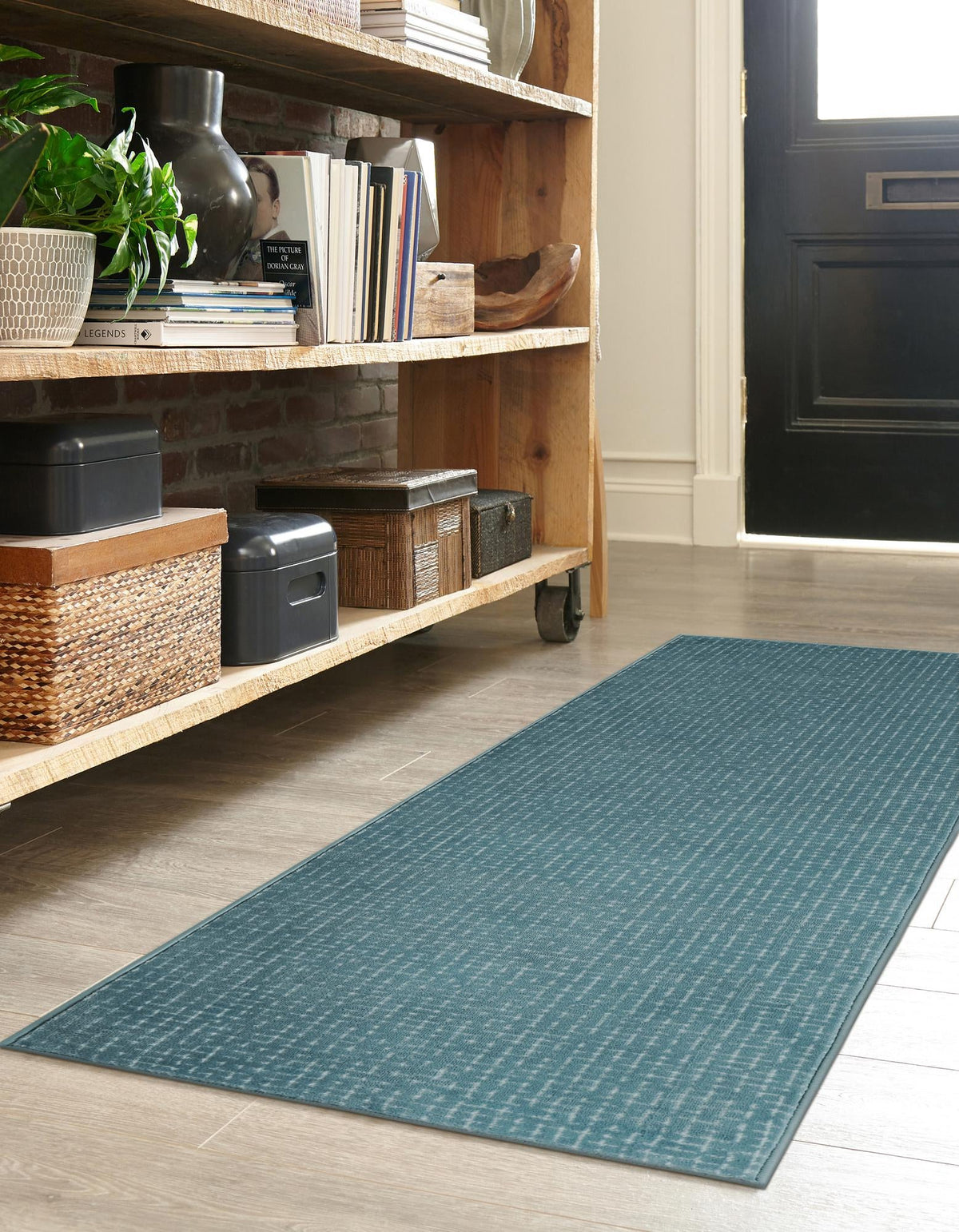 Aravalli Collection Area Rug -  Jaisalmer Runner Aegean Blue  lifestyle 218