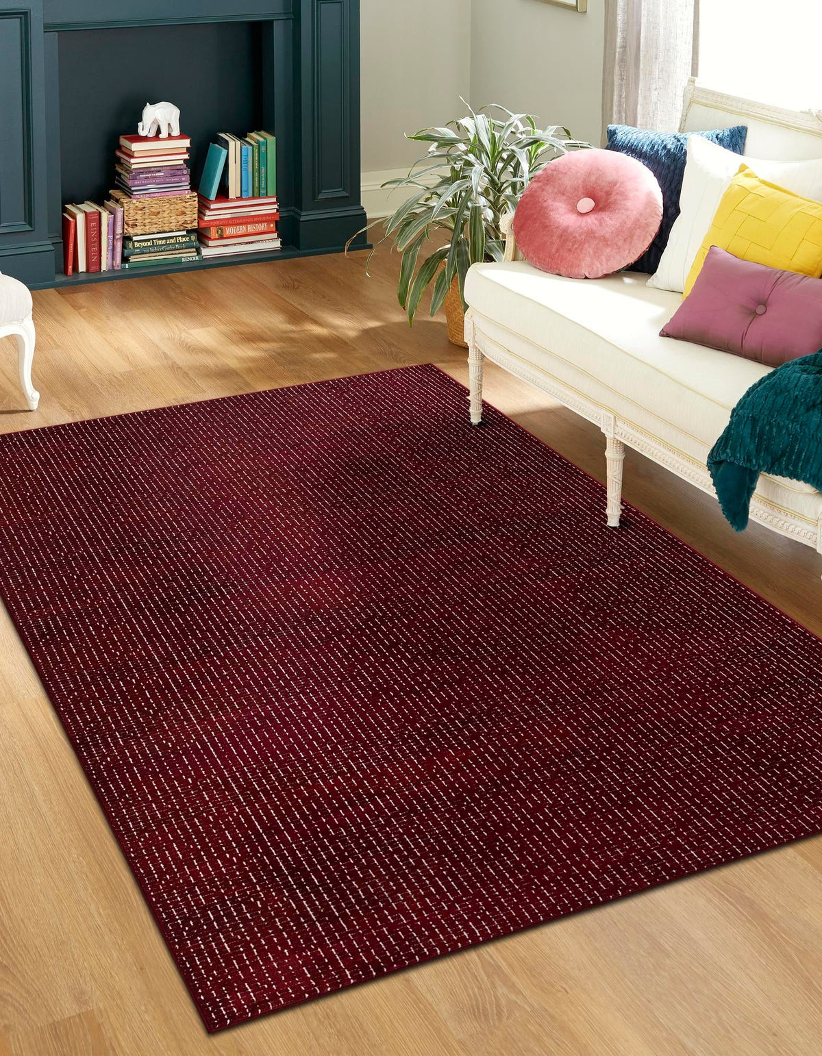 Aravalli Collection Area Rug -  Jaisalmer Rectangle Burgundy Red  lifestyle 8