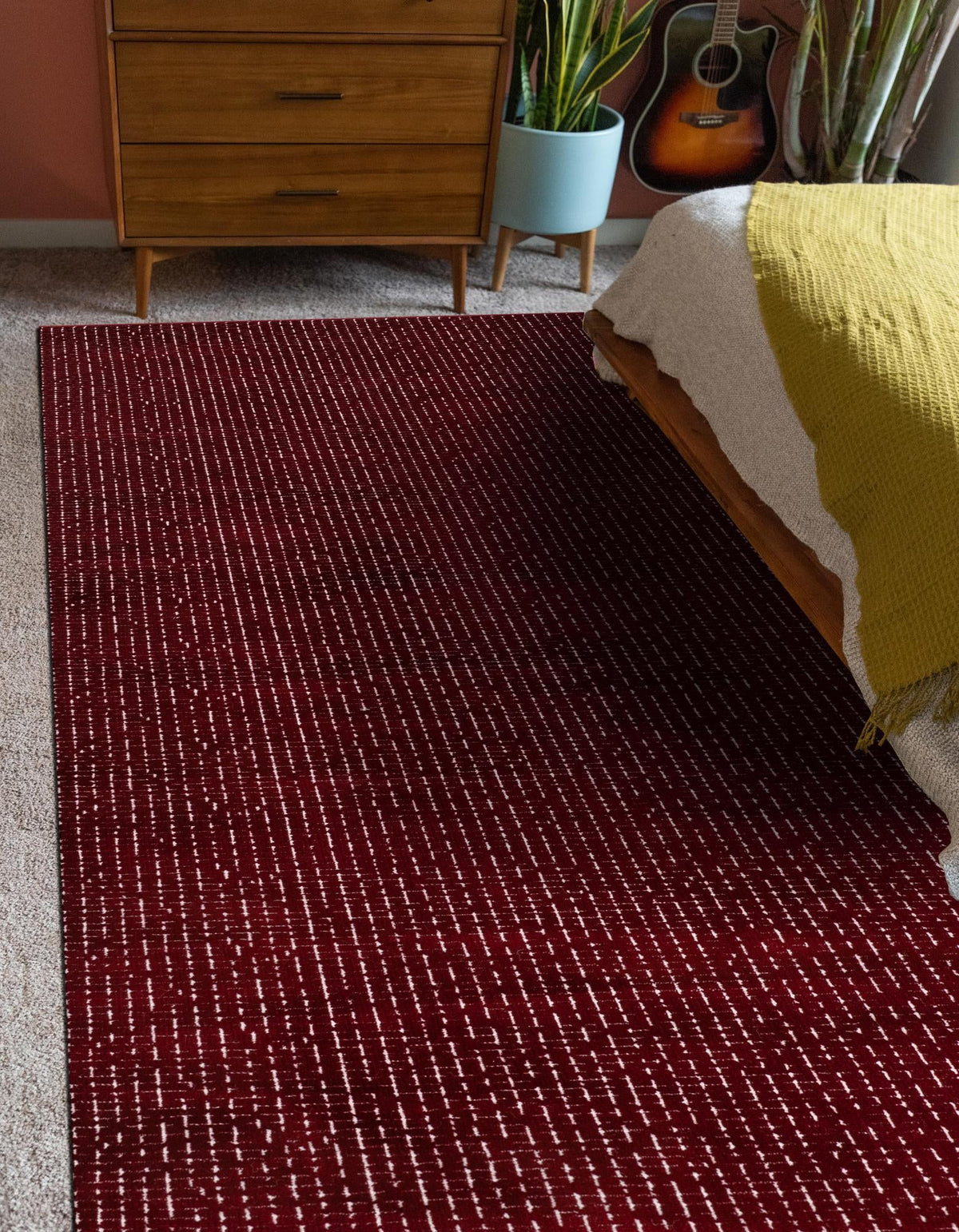 Aravalli Collection Area Rug -  Jaisalmer Rectangle Burgundy Red  lifestyle 36