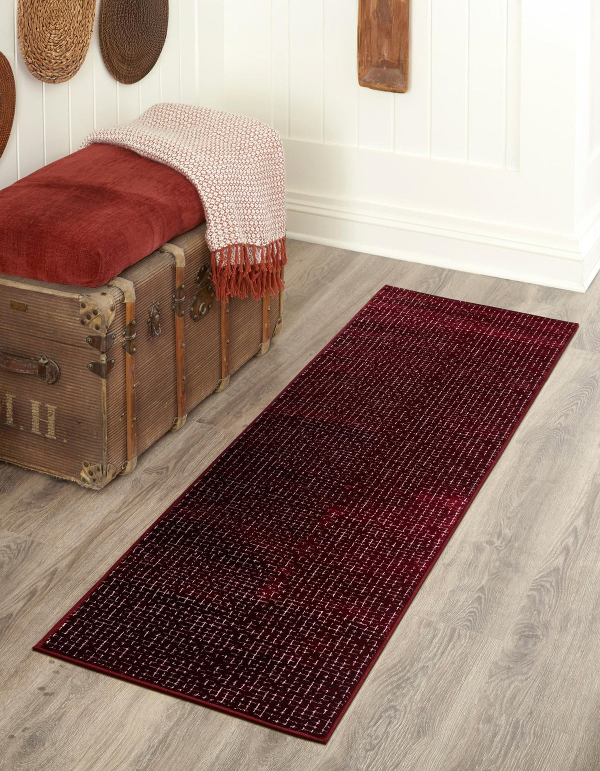 Aravalli Collection Area Rug -  Jaisalmer Runner Burgundy  lifestyle 179