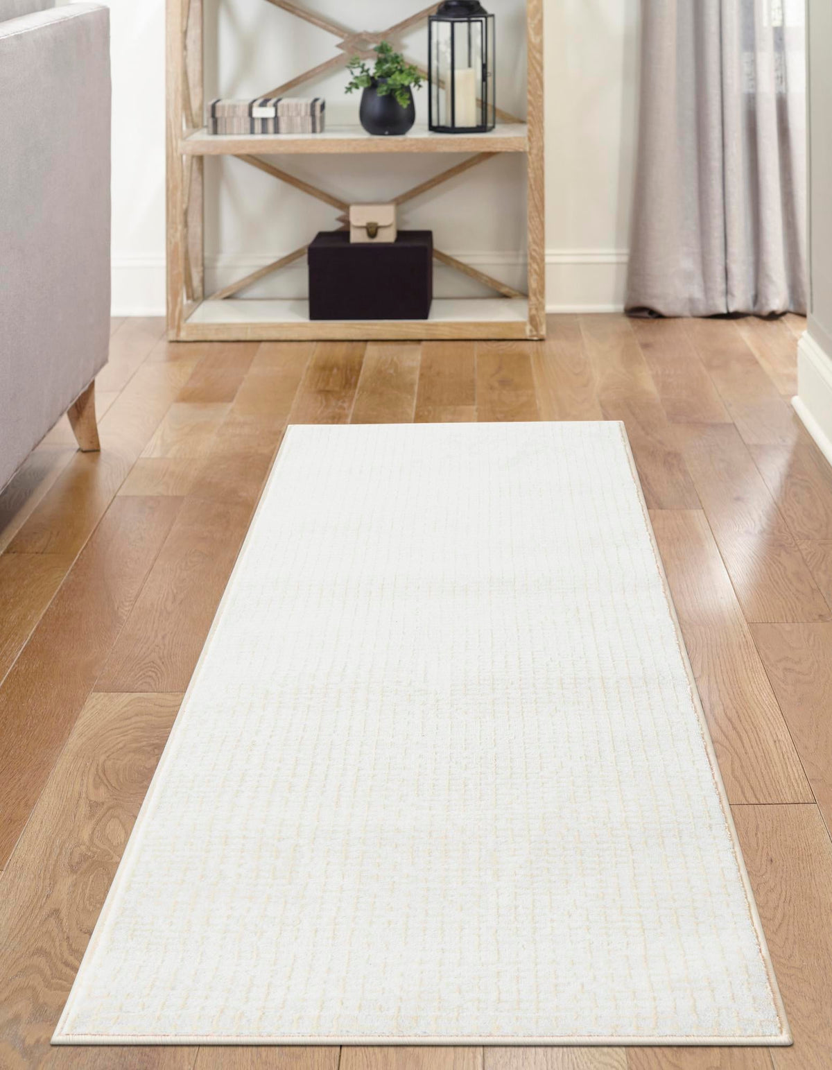 Aravalli Collection Area Rug -  Jaisalmer Runner Ivory White  lifestyle 215
