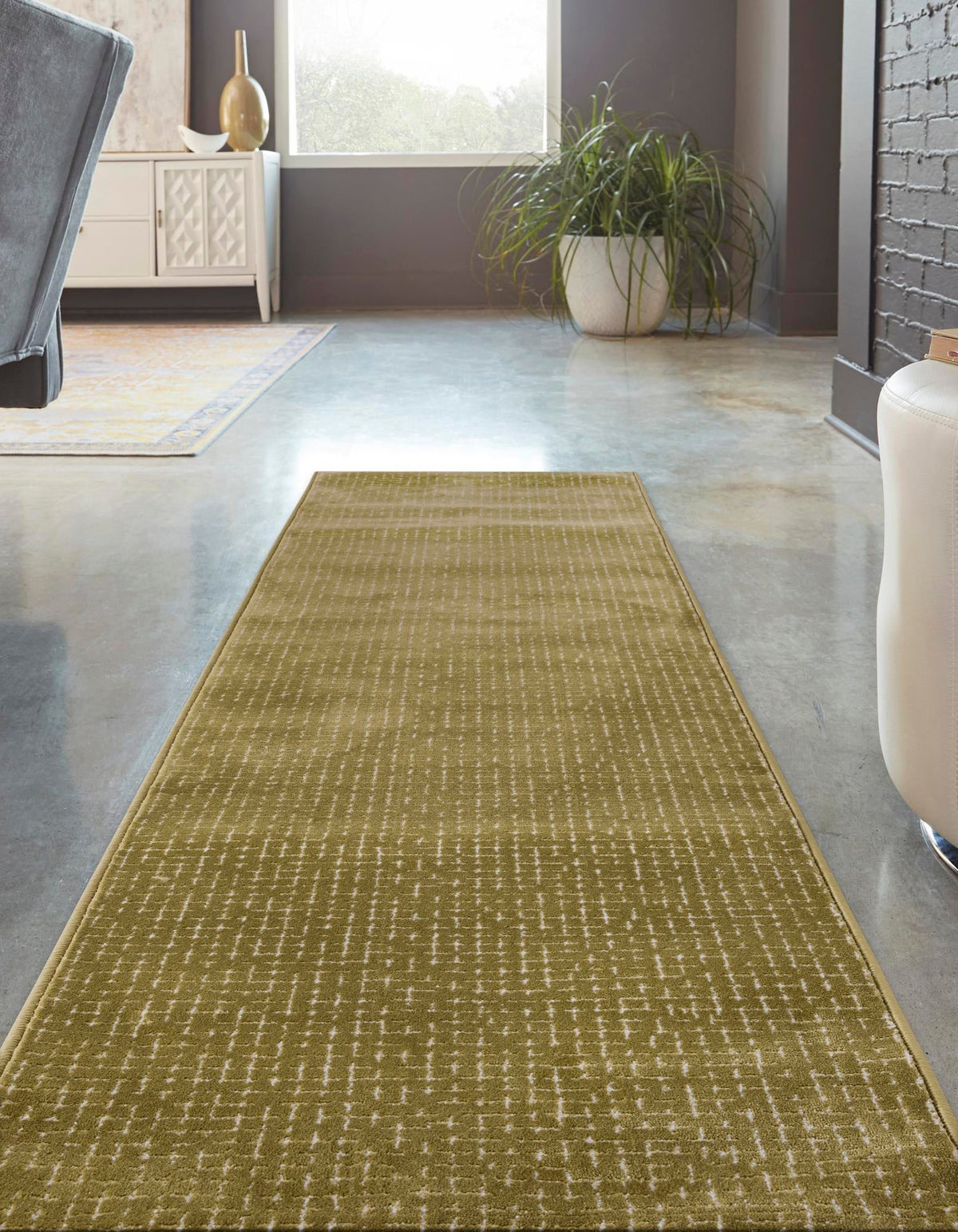 Aravalli Collection Area Rug -  Jaisalmer Runner Olive Green  lifestyle 200