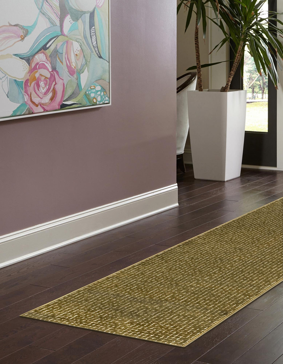 Aravalli Collection Area Rug -  Jaisalmer Runner Olive Green  lifestyle 214