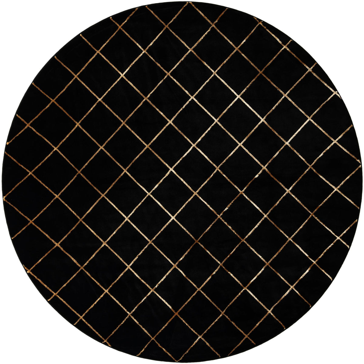 Metropolitan Matrix Collection Area Rug -  Urbana Round Black and Gold  lifestyle 58