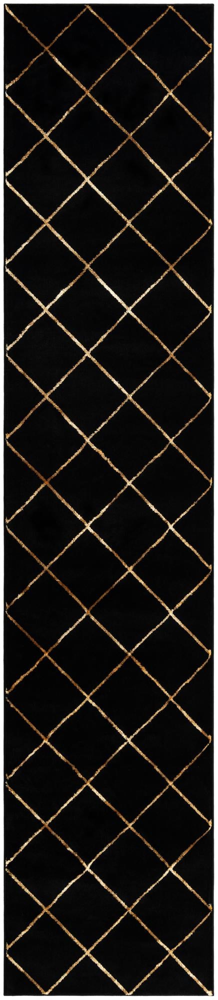 Metropolitan Matrix Collection Area Rug -  Urbana Runner Black and Gold  lifestyle 59