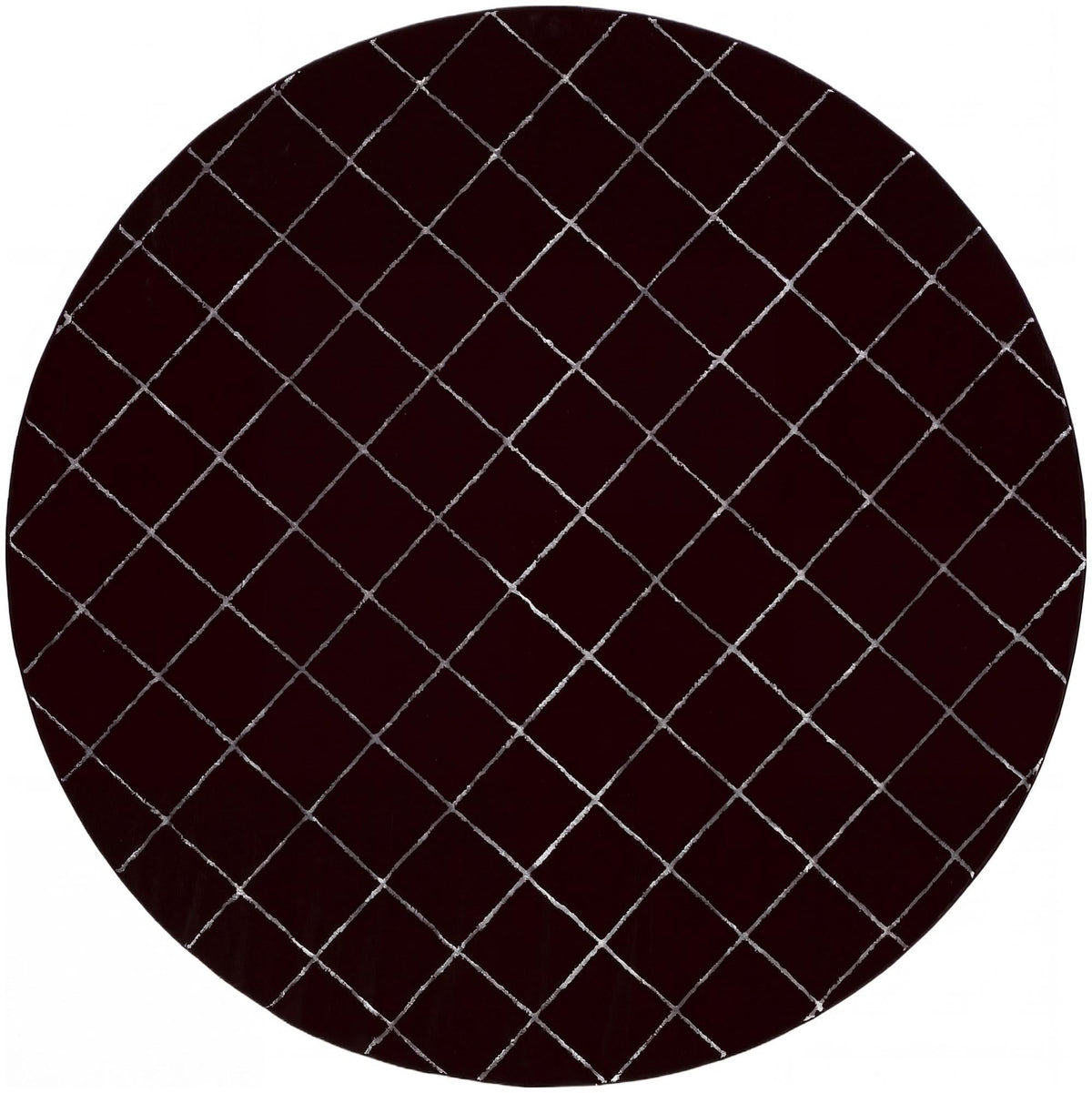 Metropolitan Matrix Collection Area Rug -  Urbana Round Black and Silver  lifestyle 61