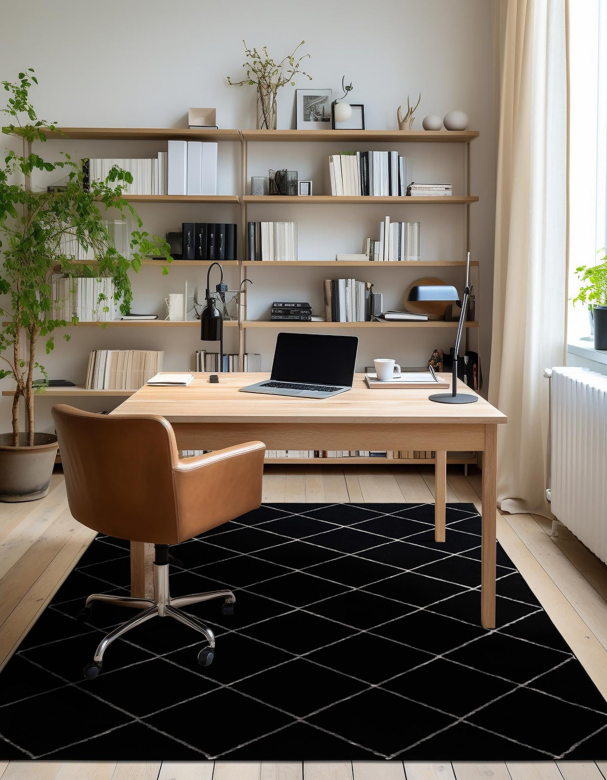 Metropolitan Matrix Collection Area Rug -  Urbana Rectangle Black and Silver  lifestyle 21
