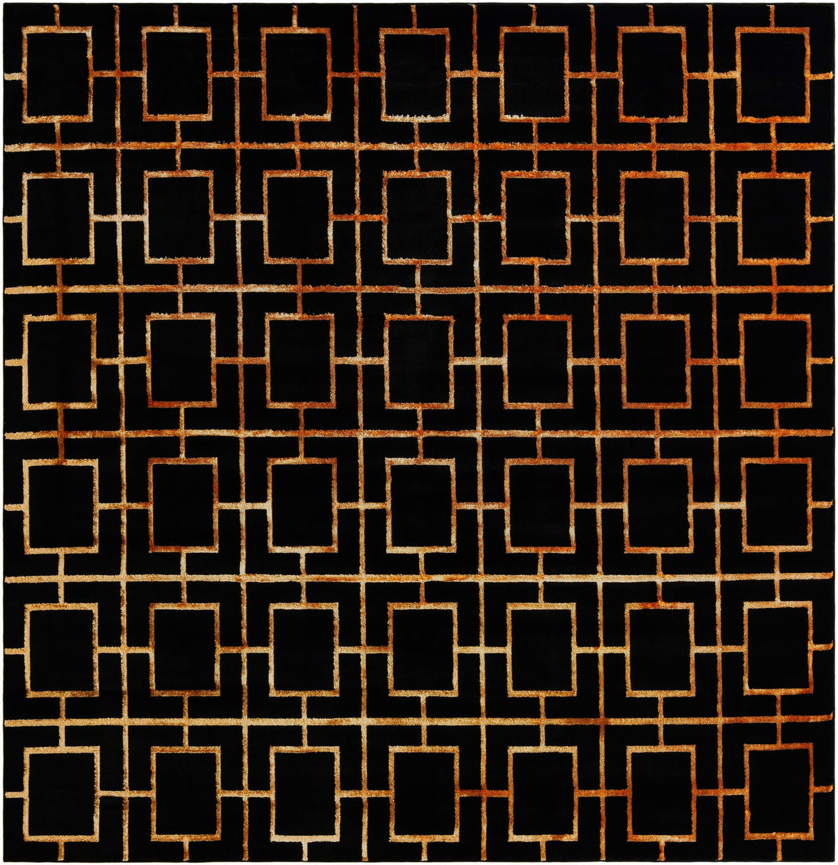 Hollywood Luxe Collection Area Rug -  Beverly Square Black and Gold  lifestyle 41