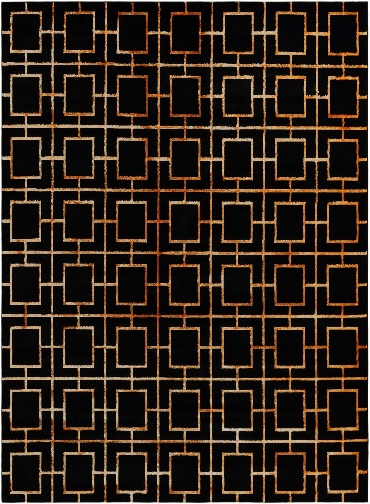 Hollywood Luxe Collection Area Rug -  Beverly Rectangle Black and Gold  lifestyle 2