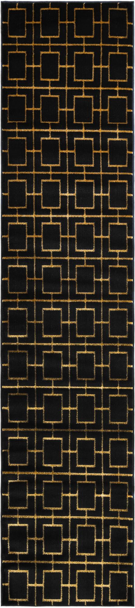 Hollywood Luxe Collection Area Rug -  Beverly Runner Black and Gold  lifestyle 40