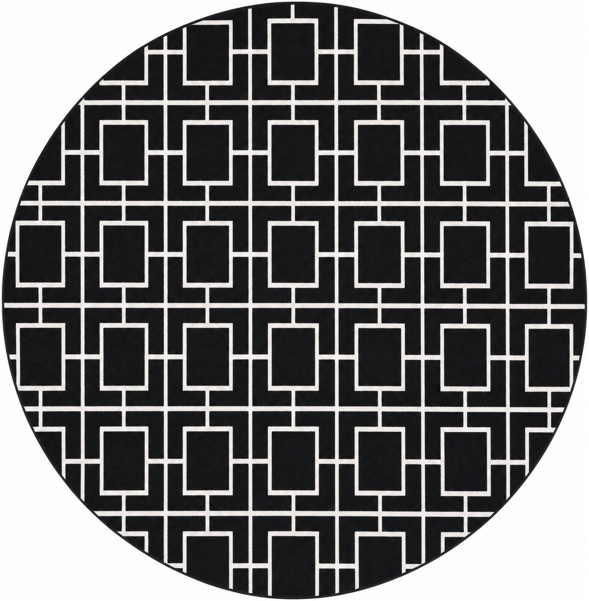 Hollywood Luxe Collection Area Rug -  Beverly Round Black and Silver  lifestyle 42